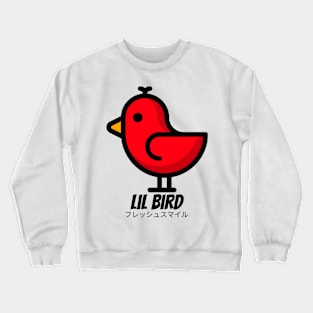 Lil Bird Flying Red Cartoon Crewneck Sweatshirt